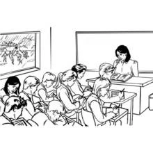 Coloriage Salle de Classe (Bâtiments et Architecture) #68053 à imprimer et colorier