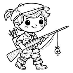 Chasseur - Coloriages gratuits à imprimer