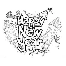 Bonne Année - Coloriages gratuits à imprimer