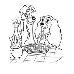 La Belle et le Clochard - Coloriages gratuits à imprimer