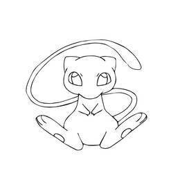 Coloriage Mew (Jeux Vidéos) #187441 à imprimer et colorier