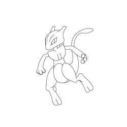 Coloriage Mewtwo (Jeux Vidéos) #179443 à imprimer et colorier