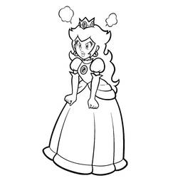 Coloriage Princesse Peach (Jeux Vidéos) #211836 à imprimer et colorier