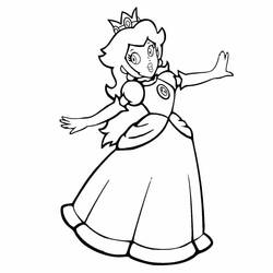 Coloriage Princesse Peach (Jeux Vidéos) #211844 à imprimer et colorier