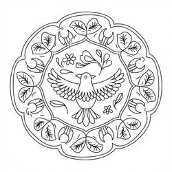 Coloriage Mandala Oiseau (Mandalas) #221982 à imprimer et colorier