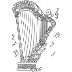 Coloriage Harpe (Musique) #176969 à imprimer et colorier
