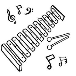 Coloriage Xylophone (Musique) #200983 à imprimer et colorier