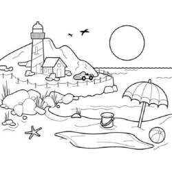 Coloriage Plage (Nature et saisons) #158970 à imprimer et colorier