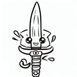 Coloriage Épée (Objets) #187176 à imprimer et colorier