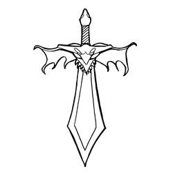Coloriage Épée (Objets) #187194 à imprimer et colorier