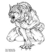 Loup garou - Coloriages gratuits à imprimer