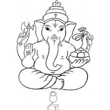 Coloriage Mythologie Hindou: Ganesh (Religion et Mythologie) #96850 à imprimer et colorier