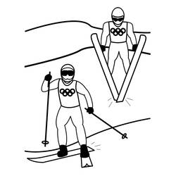Ski - Coloriages gratuits à imprimer