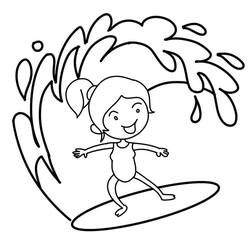 Surf - Coloriages gratuits à imprimer