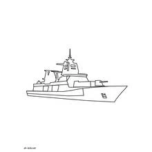 Coloriage Bateau de guerre (Transport) #138643 à imprimer et colorier