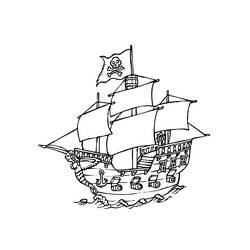 Coloriage Bateau pirate (Transport) #138247 à imprimer et colorier