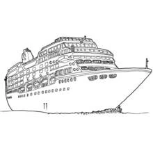 Paquebot / Bateau de croisière - Coloriages gratuits à imprimer