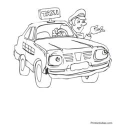Coloriage Taxi (Transport) #137219 à imprimer et colorier