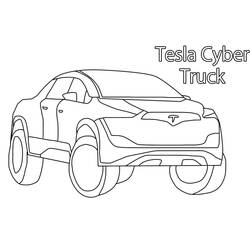Coloriage Tesla (Transport) #207824 à imprimer et colorier