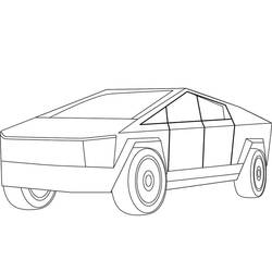 Coloriage Tesla (Transport) #207829 à imprimer et colorier