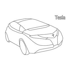 Coloriage Tesla (Transport) #207836 à imprimer et colorier