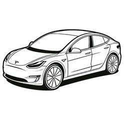 Coloriage Tesla (Transport) #207846 à imprimer et colorier