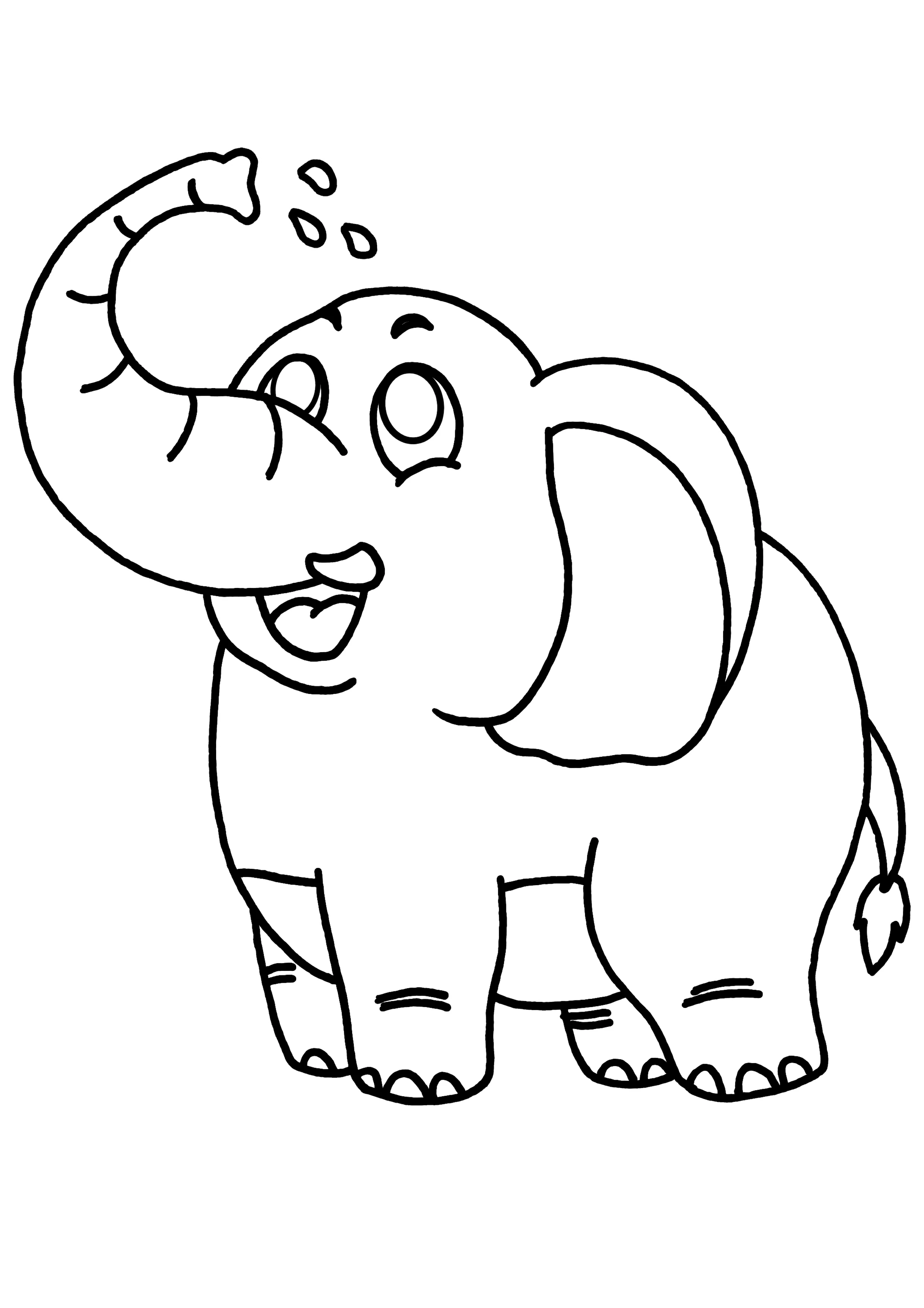 象の無料ぬりえ #6347（動物コレクション）