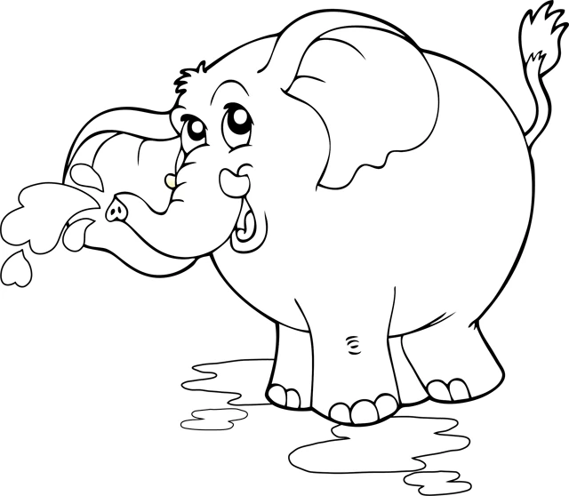 象の無料ぬりえ #6412（動物コレクション）