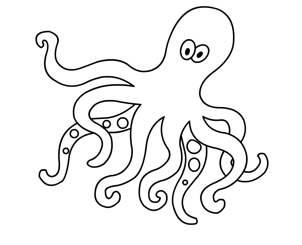 タコの無料ぬりえ #18907（動物コレクション）
