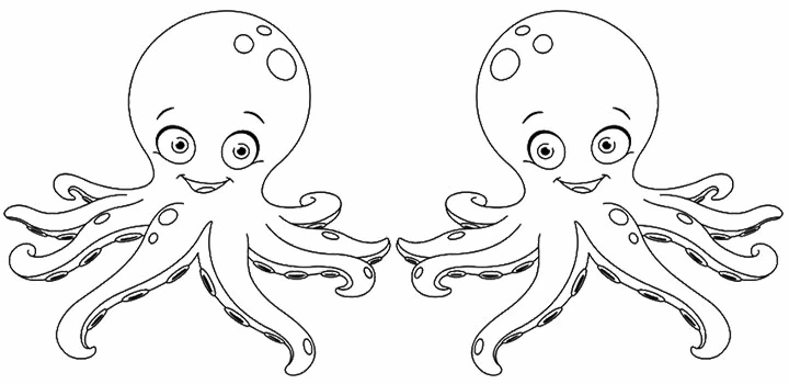 タコの無料ぬりえ #19049（動物コレクション）