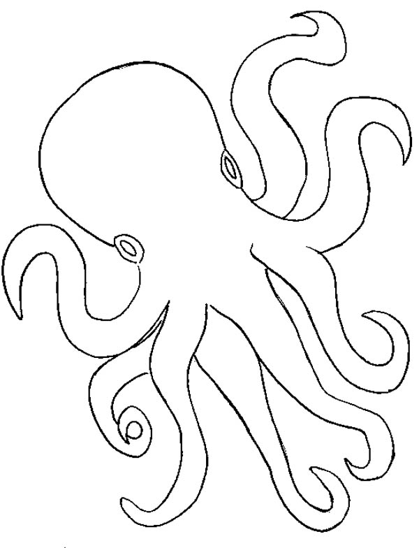 タコの無料ぬりえ #19103（動物コレクション）