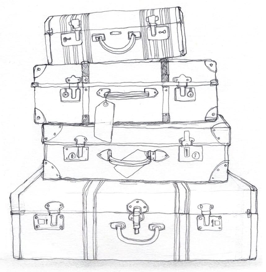 スーツケースの無料ぬりえ #217425（物コレクション）