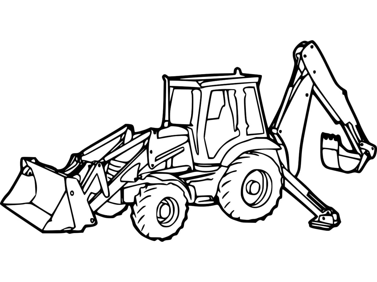 バックホーの無料ぬりえ #209336（交通コレクション）