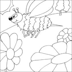 ミツバチ (動物)ぬりえ #121 印刷して色を塗る