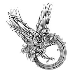 ワシ (動物)ぬりえ #319 印刷して色を塗る