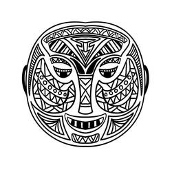 アフリカの仮面 (物)ぬりえ #219155 印刷して色を塗る