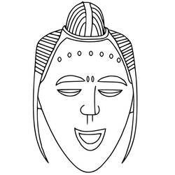 アフリカの仮面 (物)ぬりえ #219183 印刷して色を塗る