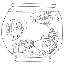 水族館 (物)ぬりえ #184545 印刷して色を塗る