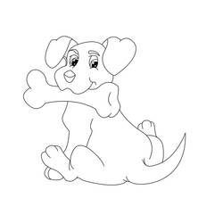 犬の骨 (物)ぬりえ #189678 印刷して色を塗る