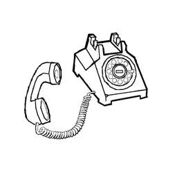 電話 (物)ぬりえ #192588 印刷して色を塗る