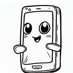 電話 (物)ぬりえ #192595 印刷して色を塗る