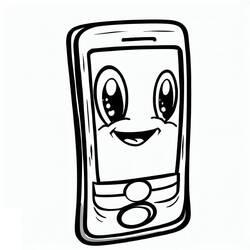 電話 (物)ぬりえ #192596 印刷して色を塗る