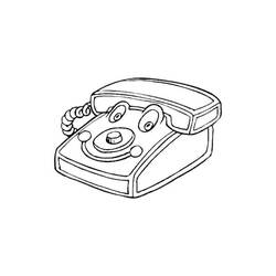 電話 (物)ぬりえ #192611 印刷して色を塗る