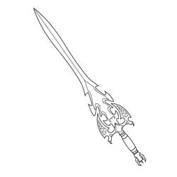 剣 (物)ぬりえ #187191 印刷して色を塗る