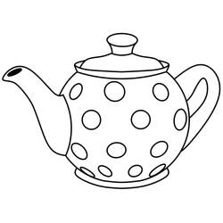 ティーポット (物)ぬりえ #185612 印刷して色を塗る