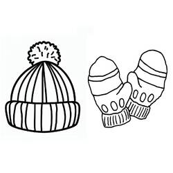 冬の帽子 (物)ぬりえ #191271 印刷して色を塗る