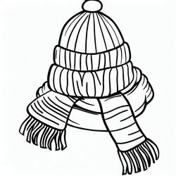 冬の帽子 (物)ぬりえ #191273 印刷して色を塗る