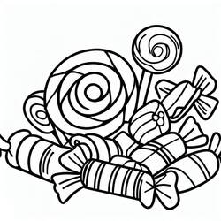 Dessin à colorier: Bonbons (Alimentation et Nutrition) #190784 - Coloriages à Imprimer Gratuits