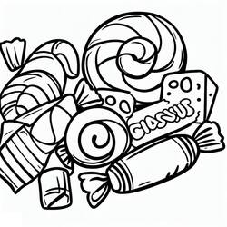 Dessin à colorier: Bonbons (Alimentation et Nutrition) #190785 - Coloriages à Imprimer Gratuits