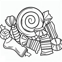 Dessin à colorier: Bonbons (Alimentation et Nutrition) #190786 - Coloriages à Imprimer Gratuits